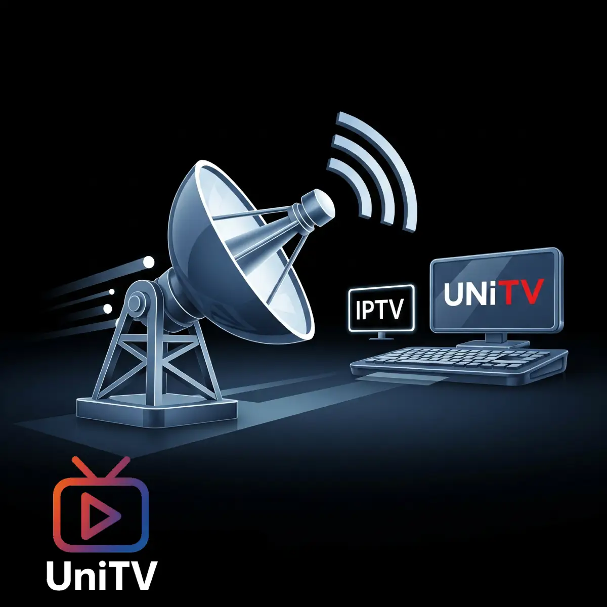 Ícone de transmissão via satélite UNITV