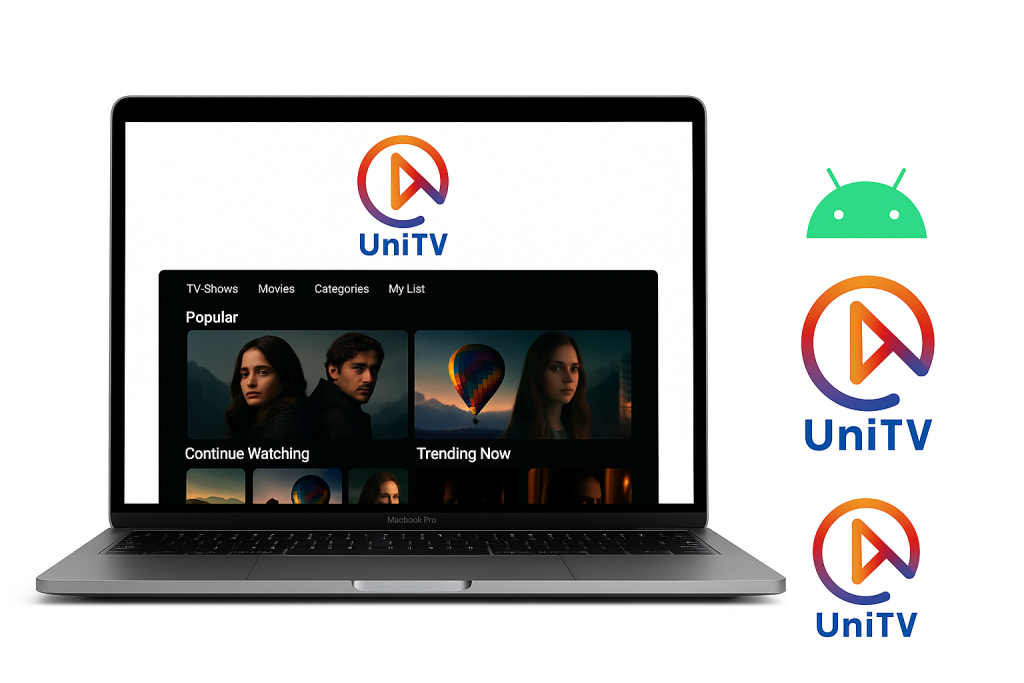 Baixar UniTV APK no computador – instalação em notebook com Windows.